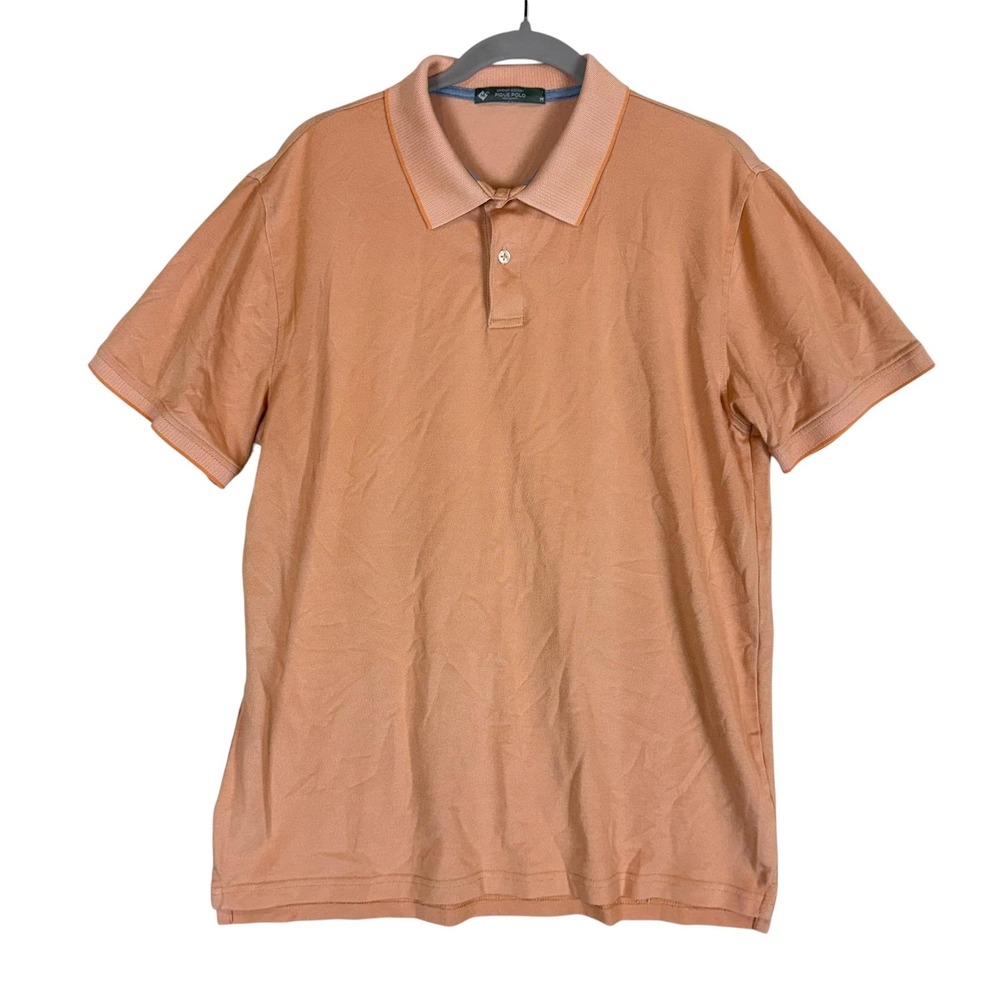 Member's Mark Polo Shirt Mens Medium Orange Short Sleeve Stretch Cotton Pique